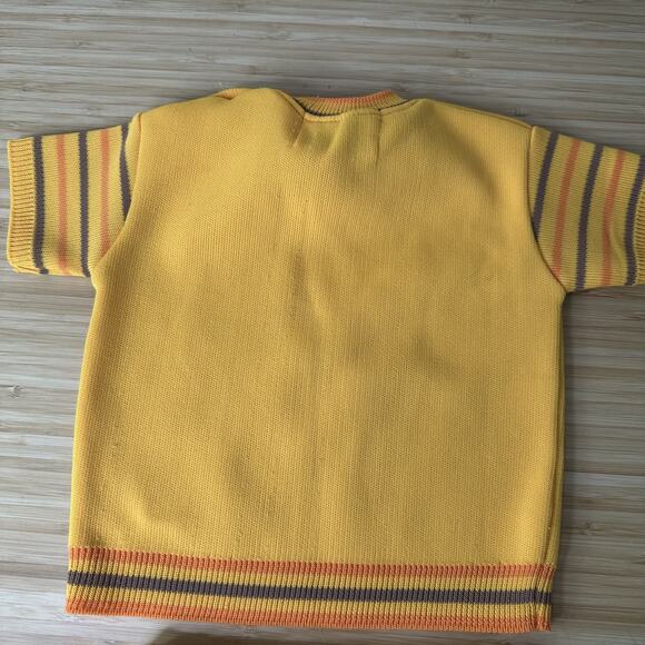 Vintage Soft Spun Baby Set 18 Months Yellow Japan Shirt Shorts Polyester Retro - Picture 7 of 7